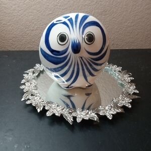 GORGEOUS Tonala Mexican Folk Art 6" Owl Figurine